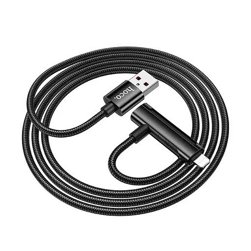 Кабель Hoco U135 IncЧервонийible 2 в 1charging data cable USB to iP/Type-C Чорний - фото 3