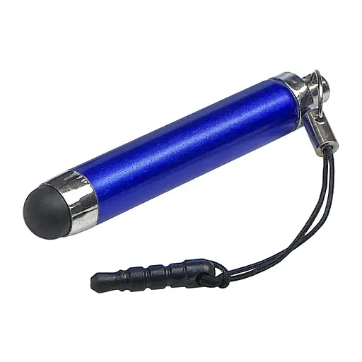 Стилус-брелок ємнісний, висувний, синій - фото 1