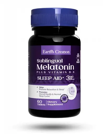 Мелатонін Earths Creation Melatonin 3 mg with B-6 60 шт. (1091-817 497)