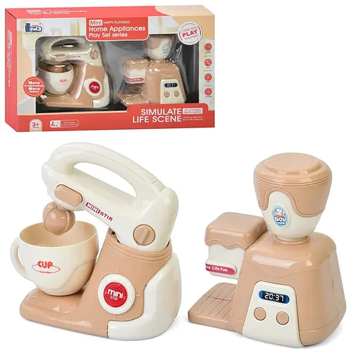 Детская бытовая техника "Миксер-Кофемашина" Bambi E05 механический вращающийся венчик - фото 1