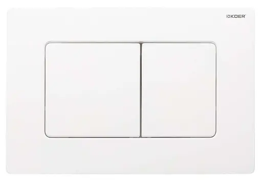 Панель змиву Koer KT-0602-03 пластикова, кнопка квадратна KR5180, Білий - фото 2