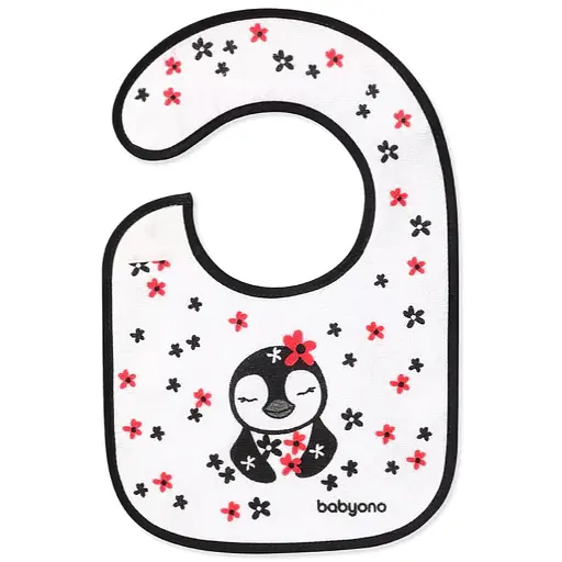 Нагрудник махровый BabyOno Eat and I Grow Пингвин (831) - фото 1