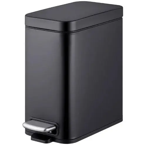 Мусорное ведро Mixxus Premium Quadro-TC0105 Black с плавным закрытием прямоугольное 5 л черный (MI7061)  - фото 1