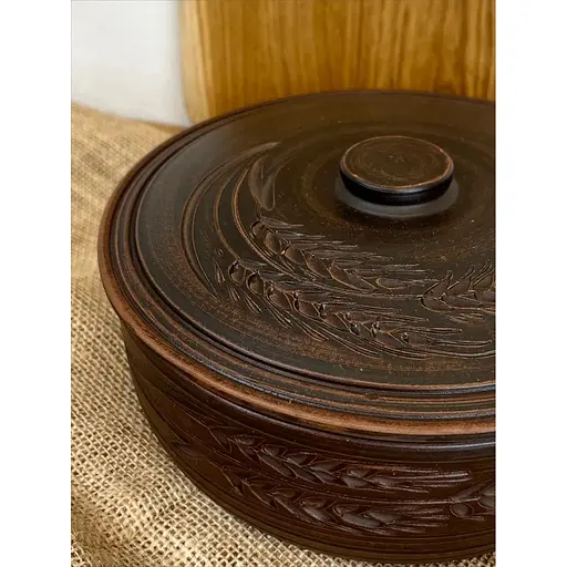 Супник 2.5 літра керамічний (глиняний) різьблений Колосок - фото 6