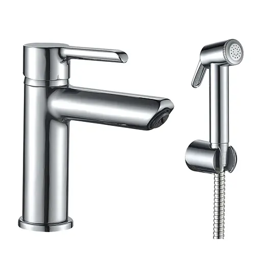 Змішувач з гігієнічною лійкою Domino Prestige DPS-222, Хром - фото 1