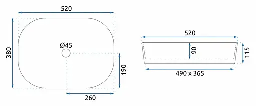 Умивальник Rea Angie white накладний REA-U4121, Білий - фото 6
