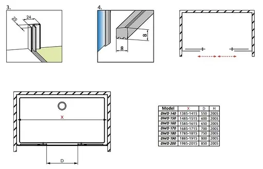 Душові двері Radaway Idea DWD 140 см 387124-01-01 - фото 4