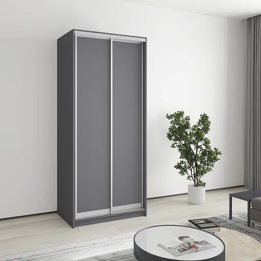 Шафа-купе дводверна MebelStar Уні AL 2ДСП 90x60x210 см Антрацит (MBS-2575)