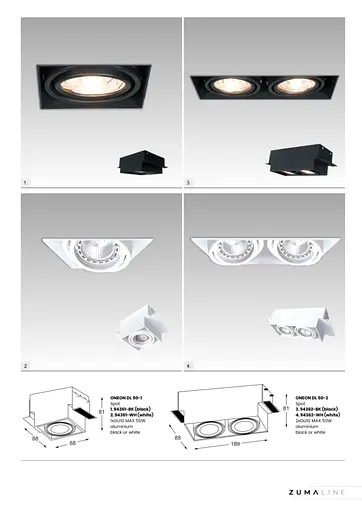 Світильник точковий Zuma Line 94361-WH ONEON DL 50-1 - фото 3