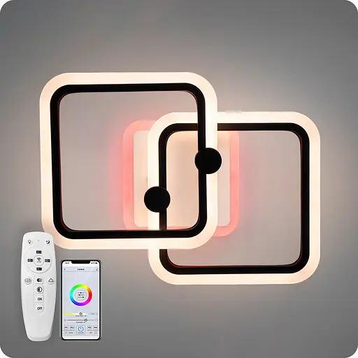 Люстра світлодіодна 517 Dlight 3color з пультом 50 Вт Чорна (02060) - фото 1