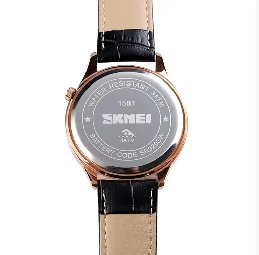 Чоловічий кварцовий годинник Skmei 1581 Prestige чорні з рожевим - фото 6
