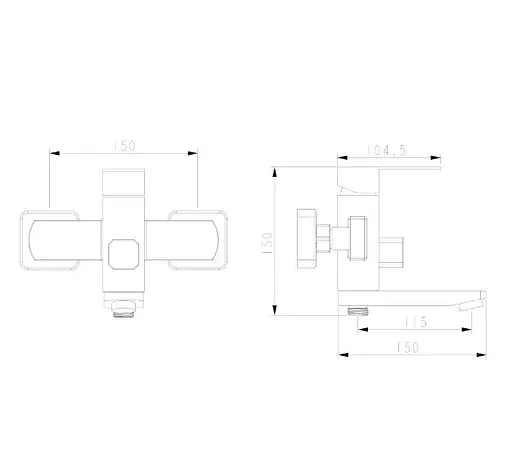 Змішувач для ванни WEZER PRO3-02-BLACK - фото 2