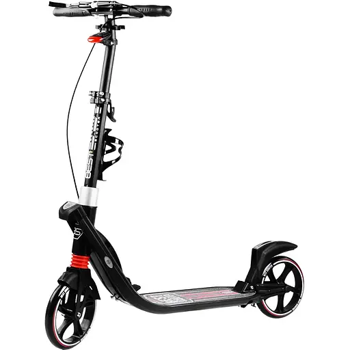 Самокат Best Scooter складаний 64х16х93-103 см Чорно-червоний 000231308 - фото 1