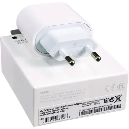 Зарядний набір блок І Type-C 18W + Cable Type-C - Lightning MU7V2 - фото 1