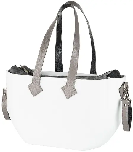 Сумка MyMia ручки кожа, ремни для коляски, бело-серый Nuvita det0018681 - фото 1