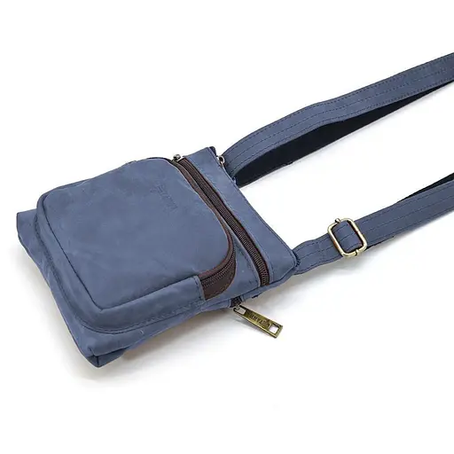 Сумка мужская через плечо кожаная TARWA 19х17х5 см sum0028333 - фото 4