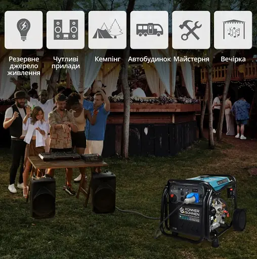 Інверторний генератор Konner&Sohnen 8/8.5 кВт KS 8100iE ATSR - фото 13