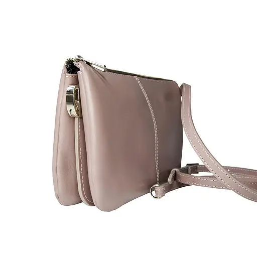 Женский клатч Grande Pelle с ремешком через плече фрез 26х17х6 см acs0032214 - фото 3