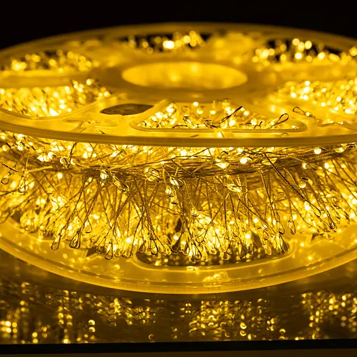 Новорічна гірлянда кімнатна Garlando D3000L100MWY Роса 100 м 3000 LED Хвойна лапа білий провід Жовте сяйво  - фото 3