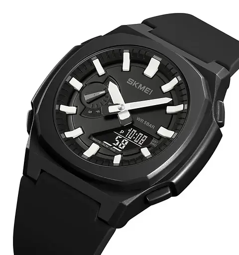Годинник чоловічий наручний Skmei 2091 (Чорний/Білий/Чорний) - фото 3