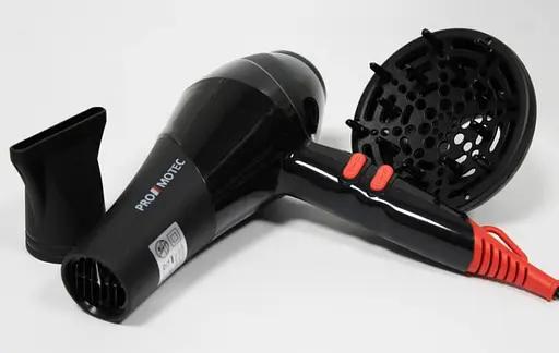 Фен для сушіння та укладання волосся Promotec PM-2302 3000 Вт з дифузором і концентратором Чорний - фото 5