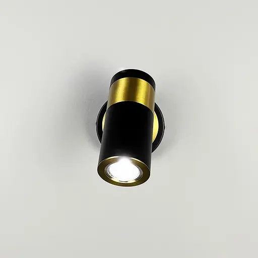 Бра зі спотом у чорно-латунному корпусі Line F Арт. WS166/1BK|AB - фото 5