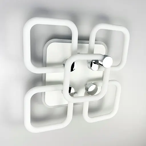 Люстра с квадратными LED кольцами, рассеивающая свет на 360° Line.F A 2837/4+1S RGB WH - фото 3