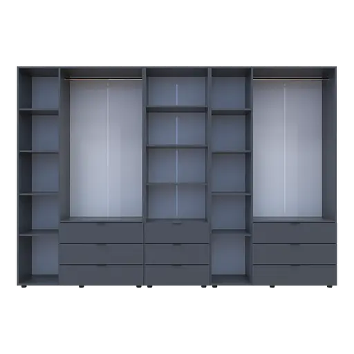 Шкаф для одежды Doros Гелар Графит 3+3ДСП с пеналом 292.4х49.5х203.4 (42005172) - фото 6