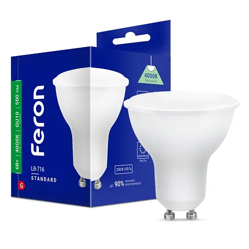 Світлодіодна лампа Feron LB-716 6 Вт GU10 4000K - фото 1