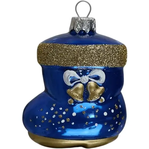 Ялинкова прикраса Санта Шоп Новорічний чобіток скло (4820001154986)