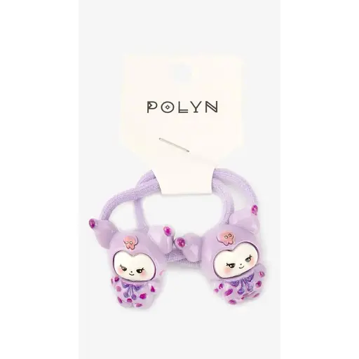 Резинка с украшениями для девочки Polin 2 шт 4048A-24 Сиреневый - фото 1