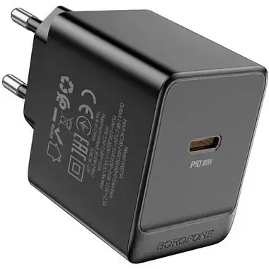 Сетевое зарядное устройство для Borofone BAS15A Erudite single port PD30W черный - фото 1