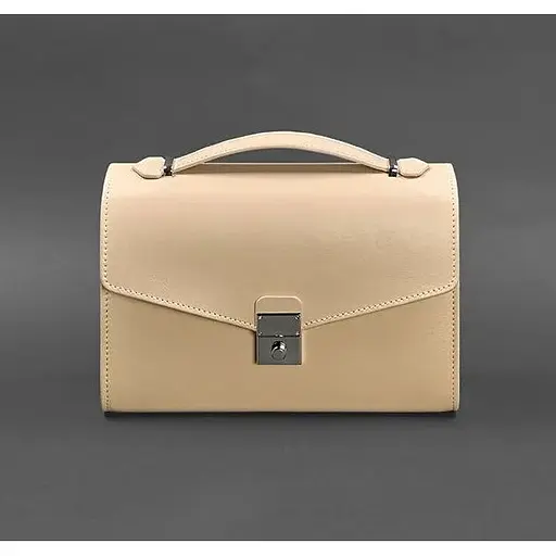 Жіноча шкіряна сумка-кроссбоді Lola світло-бежева - фото 1