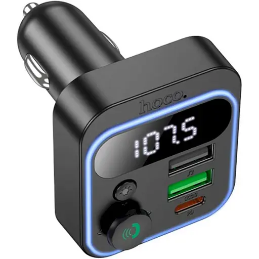 FM-трансмиттер Hoco E85 Tiger PD20W+QC3.0 Black [129643] - фото 2