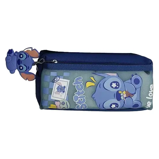 Пенал-косметичка із брелоком Стіч, 2 змійки, 5826 (В асортименті)