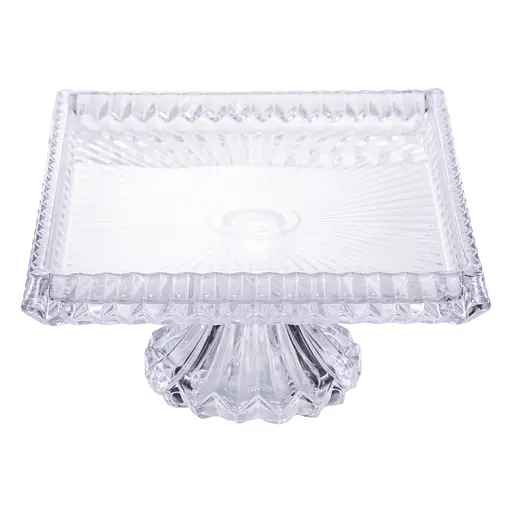 Фруктовница на ножке Yiwu прямоугольная из толстого стекла HP-19-147 - фото 4