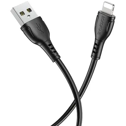 Кабель Borofone BX51 Triumph charging data cable for iP（unpackaged） черный - фото 1