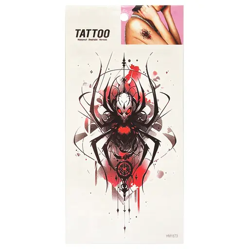 Временная татуировка "Красный паук Tattoo" Bambi 1020-HM1673 - фото 1