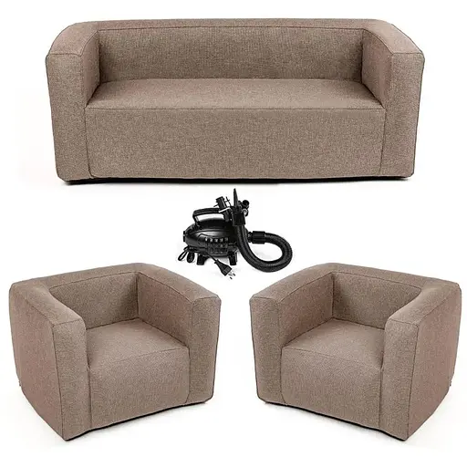 Комплект надувной мебели Wall Sticker SW-00002657 диван и 2 кресла коричневый - фото 1