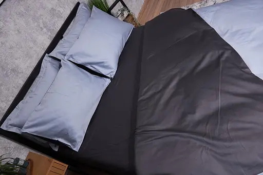 Комплект постільної білизни Moon&Star Satin Premium Skyline Gray сімейний 2х143х210 см наволочки 4х70х70 см - фото 4