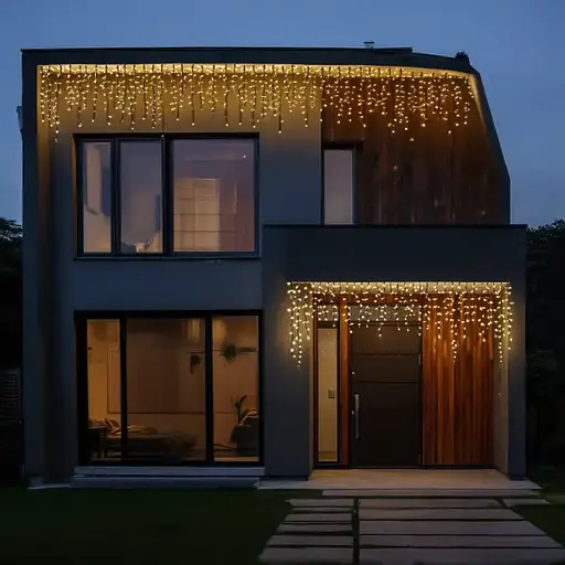Уличная гирлянда Бахрома GarlandoPro 20 с 335 LED черная проволока Желтая 20MBY - фото 3