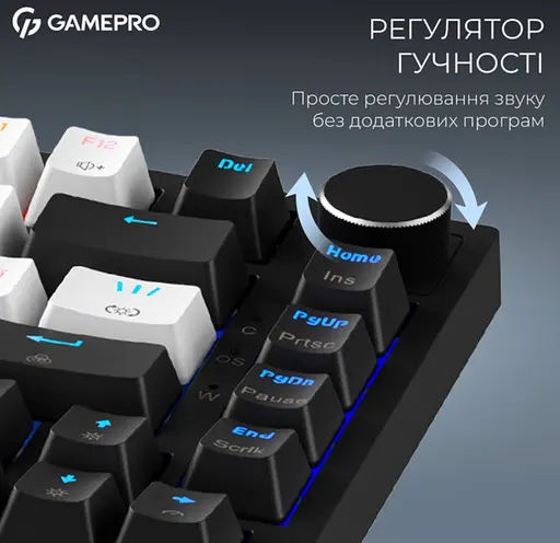 Клавиатура игровая механическая GamePro MK-160-B MAX USB Hot-Swap Outemu Magnetic Switch Black-White - фото 16