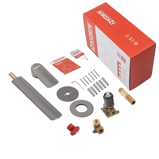 Змішувач для умивальника Koer KB-16028-07 вбудований KR5300 Графит - фото 5