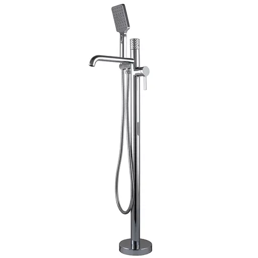 Смеситель для ванной TOPAZ MODERNO TMD-33113R-H78A напольный монтаж латунный с душем - фото 1