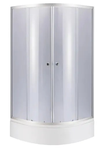 Набор Lidz Душевая кабина Latwa SC90x90.SAT.MID.GR полукруглая, стекло тонированное 4 мм + Душевой поддон Kapielka ST90x90x26, с панелью - фото 1