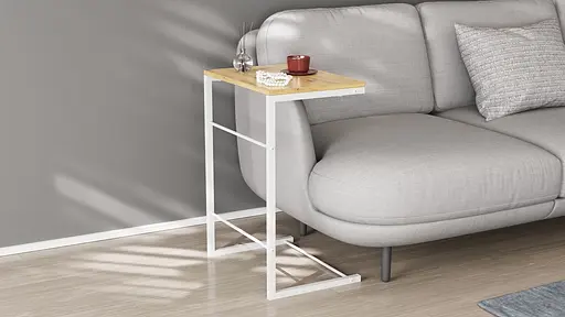 Столик Террі Ferrum-decor 650x440x330 Білий метал ДСП Дуб Артізан 16 мм (FRD-104660)