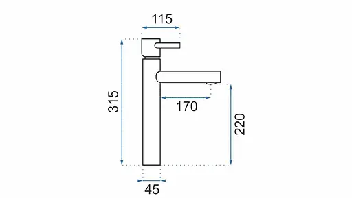 Смеситель для умывальника Rea Tess black высокий REA-B0229 Черный - фото 7