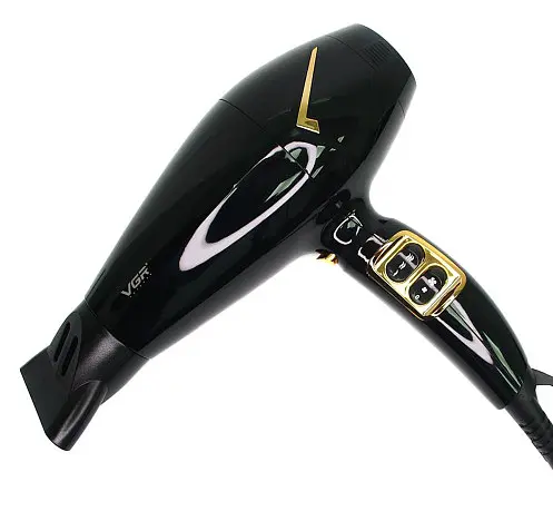 Фен VGR V-423 с ионизацией для сушки и укладки волос с концентратором 2200 Вт Черный - фото 6