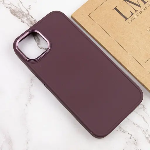 Чохол Epik TPU Bonbon Metal Style для Apple iPhone 12 Pro/12, 6.1 Бордовий/Plum - фото 4