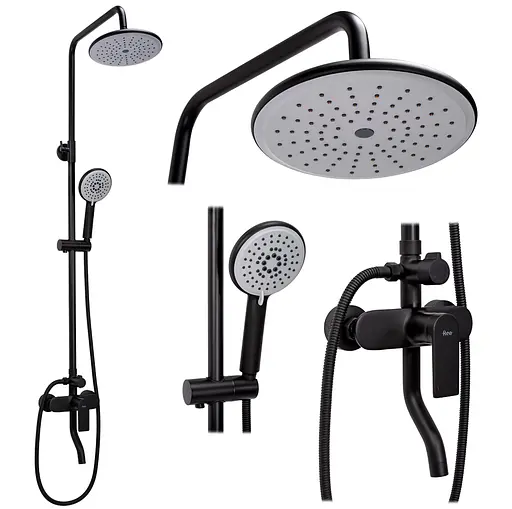 Душова система Rea Verso Black з виливом REA-P9145, Чорний матовий - фото 7